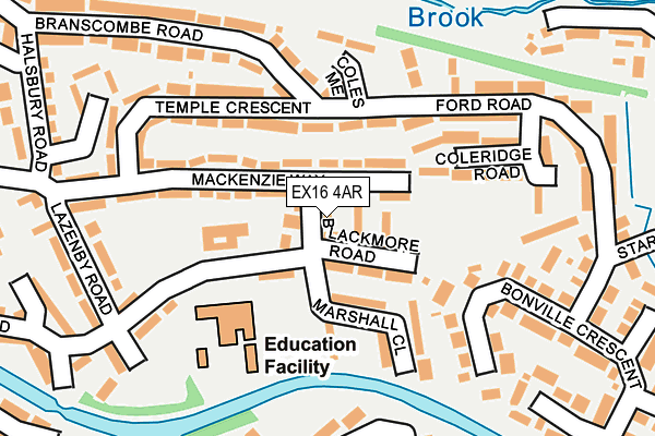 EX16 4AR map - OS OpenMap – Local (Ordnance Survey) EX16 4AR map - OS OpenMap – Local (Ordnance Survey)