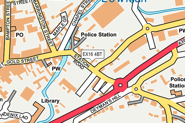 EX16 4BT map - OS OpenMap – Local (Ordnance Survey) EX16 4BT map - OS OpenMap – Local (Ordnance Survey)
