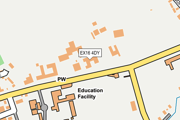 EX16 4DY map - OS OpenMap – Local (Ordnance Survey) EX16 4DY map - OS OpenMap – Local (Ordnance Survey)