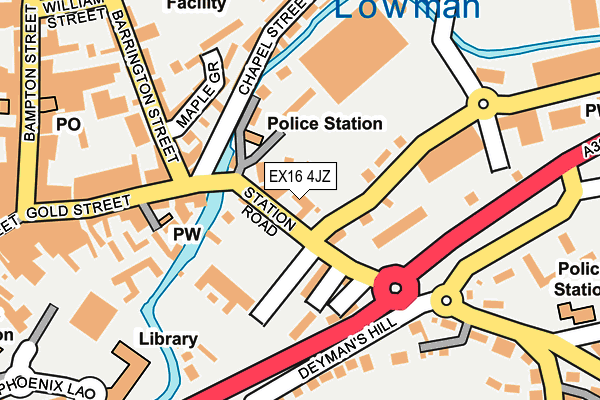 EX16 4JZ map - OS OpenMap – Local (Ordnance Survey) EX16 4JZ map - OS OpenMap – Local (Ordnance Survey)