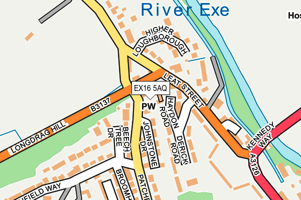 EX16 5AQ map - OS OpenMap – Local (Ordnance Survey) EX16 5AQ map - OS OpenMap – Local (Ordnance Survey)