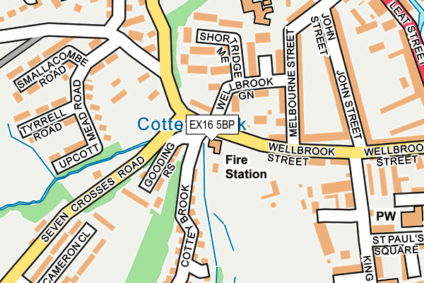 EX16 5BP map - OS OpenMap – Local (Ordnance Survey) EX16 5BP map - OS OpenMap – Local (Ordnance Survey)