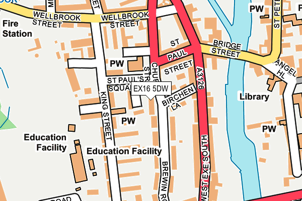 EX16 5DW map - OS OpenMap – Local (Ordnance Survey) EX16 5DW map - OS OpenMap – Local (Ordnance Survey)