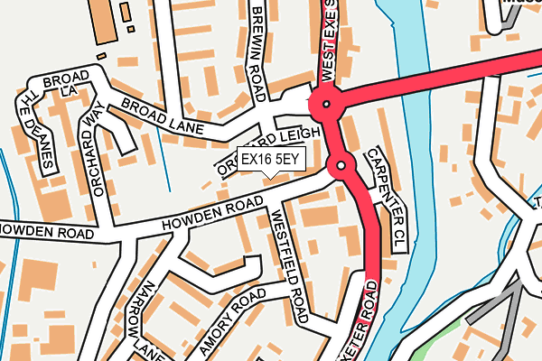 EX16 5EY map - OS OpenMap – Local (Ordnance Survey) EX16 5EY map - OS OpenMap – Local (Ordnance Survey)
