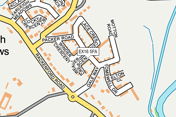 EX16 5FA map - OS OpenMap – Local (Ordnance Survey) EX16 5FA map - OS OpenMap – Local (Ordnance Survey)
