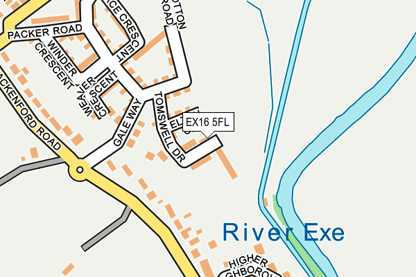 EX16 5FL map - OS OpenMap – Local (Ordnance Survey) EX16 5FL map - OS OpenMap – Local (Ordnance Survey)