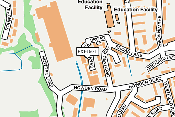EX16 5GT map - OS OpenMap – Local (Ordnance Survey)