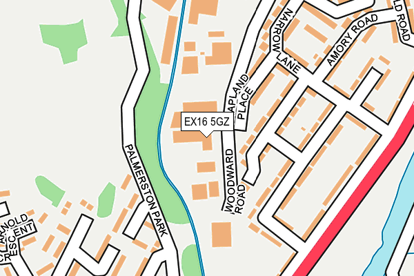 EX16 5GZ map - OS OpenMap – Local (Ordnance Survey) EX16 5GZ map - OS OpenMap – Local (Ordnance Survey)