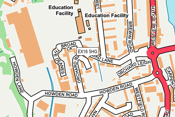 EX16 5HG map - OS OpenMap – Local (Ordnance Survey) EX16 5HG map - OS OpenMap – Local (Ordnance Survey)