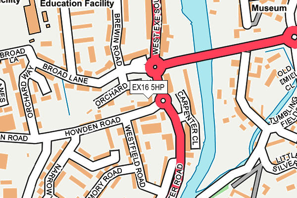 EX16 5HP map - OS OpenMap – Local (Ordnance Survey) EX16 5HP map - OS OpenMap – Local (Ordnance Survey)