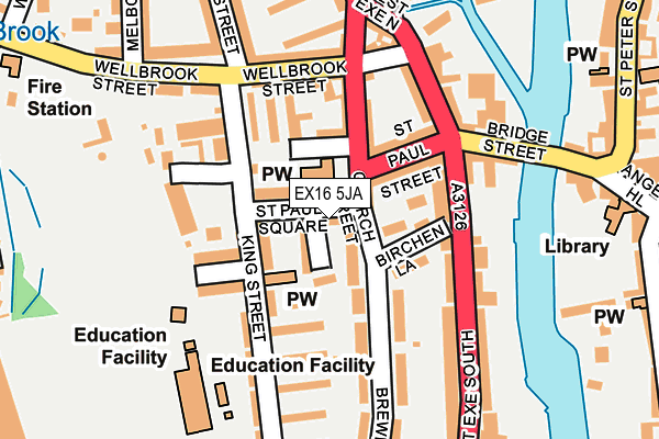 EX16 5JA map - OS OpenMap – Local (Ordnance Survey) EX16 5JA map - OS OpenMap – Local (Ordnance Survey)