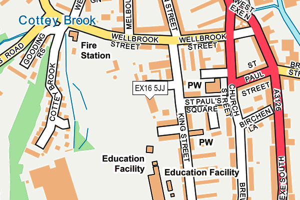 EX16 5JJ map - OS OpenMap – Local (Ordnance Survey) EX16 5JJ map - OS OpenMap – Local (Ordnance Survey)