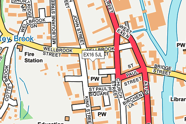 EX16 5JL map - OS OpenMap – Local (Ordnance Survey) EX16 5JL map - OS OpenMap – Local (Ordnance Survey)