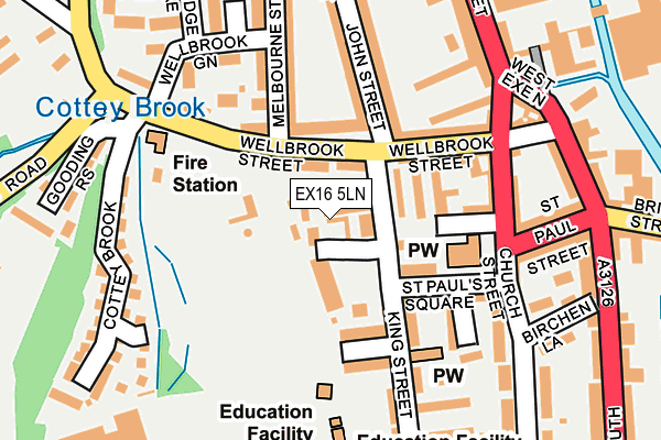 EX16 5LN map - OS OpenMap – Local (Ordnance Survey) EX16 5LN map - OS OpenMap – Local (Ordnance Survey)
