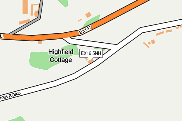 EX16 5NH map - OS OpenMap – Local (Ordnance Survey)