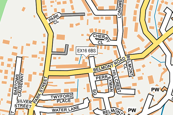 EX16 6BS map - OS OpenMap – Local (Ordnance Survey) EX16 6BS map - OS OpenMap – Local (Ordnance Survey)