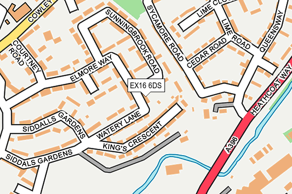 EX16 6DS map - OS OpenMap – Local (Ordnance Survey) EX16 6DS map - OS OpenMap – Local (Ordnance Survey)