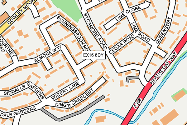 EX16 6DY map - OS OpenMap – Local (Ordnance Survey) EX16 6DY map - OS OpenMap – Local (Ordnance Survey)