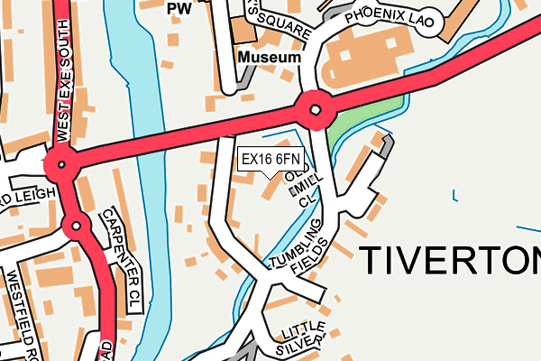 EX16 6FN map - OS OpenMap – Local (Ordnance Survey) EX16 6FN map - OS OpenMap – Local (Ordnance Survey)