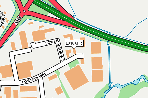 EX16 6FR map - OS OpenMap – Local (Ordnance Survey) EX16 6FR map - OS OpenMap – Local (Ordnance Survey)