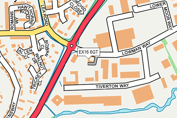 EX16 6GT map - OS OpenMap – Local (Ordnance Survey) EX16 6GT map - OS OpenMap – Local (Ordnance Survey)