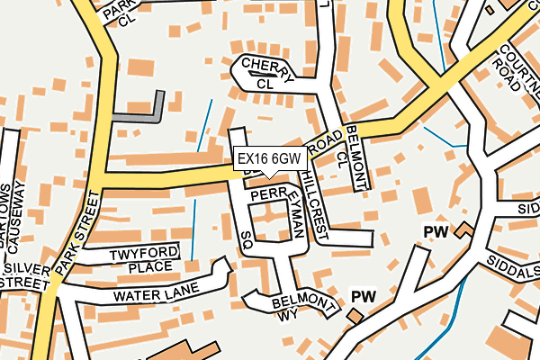 EX16 6GW map - OS OpenMap – Local (Ordnance Survey) EX16 6GW map - OS OpenMap – Local (Ordnance Survey)