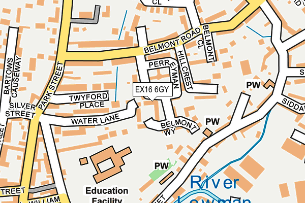 EX16 6GY map - OS OpenMap – Local (Ordnance Survey) EX16 6GY map - OS OpenMap – Local (Ordnance Survey)