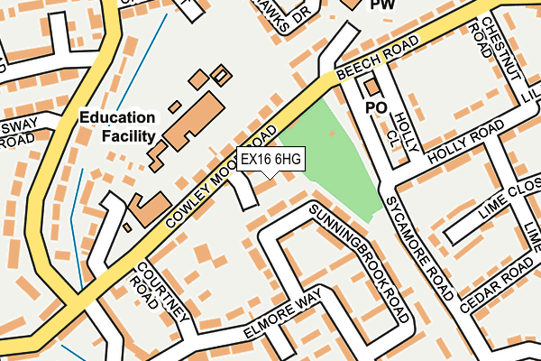 EX16 6HG map - OS OpenMap – Local (Ordnance Survey) EX16 6HG map - OS OpenMap – Local (Ordnance Survey)