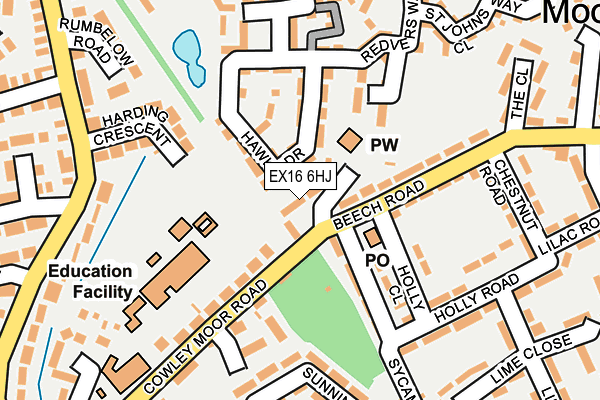 EX16 6HJ map - OS OpenMap – Local (Ordnance Survey) EX16 6HJ map - OS OpenMap – Local (Ordnance Survey)