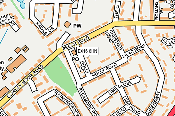 EX16 6HN map - OS OpenMap – Local (Ordnance Survey) EX16 6HN map - OS OpenMap – Local (Ordnance Survey)