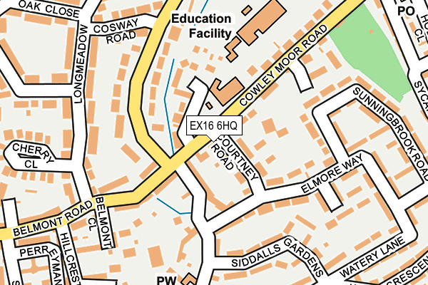 EX16 6HQ map - OS OpenMap – Local (Ordnance Survey) EX16 6HQ map - OS OpenMap – Local (Ordnance Survey)