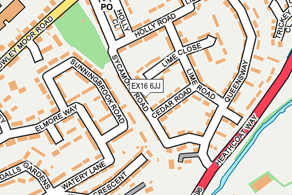 EX16 6JJ map - OS OpenMap – Local (Ordnance Survey) EX16 6JJ map - OS OpenMap – Local (Ordnance Survey)