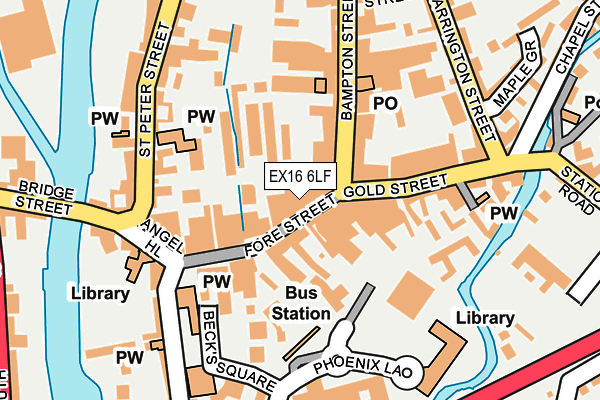 EX16 6LF map - OS OpenMap – Local (Ordnance Survey) EX16 6LF map - OS OpenMap – Local (Ordnance Survey)