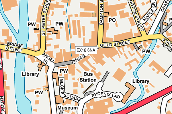 EX16 6NA map - OS OpenMap – Local (Ordnance Survey) EX16 6NA map - OS OpenMap – Local (Ordnance Survey)