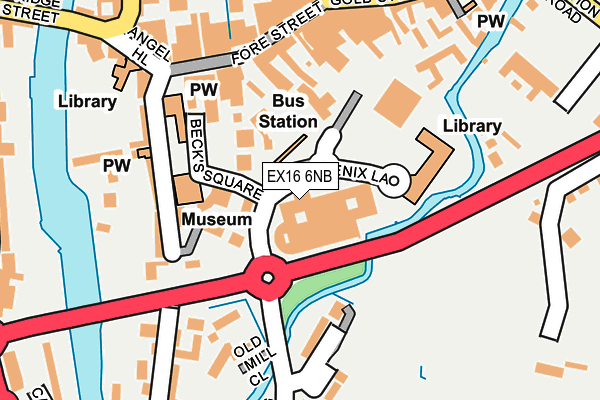 EX16 6NB map - OS OpenMap – Local (Ordnance Survey) EX16 6NB map - OS OpenMap – Local (Ordnance Survey)