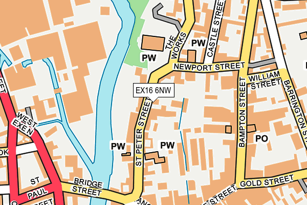 EX16 6NW map - OS OpenMap – Local (Ordnance Survey) EX16 6NW map - OS OpenMap – Local (Ordnance Survey)