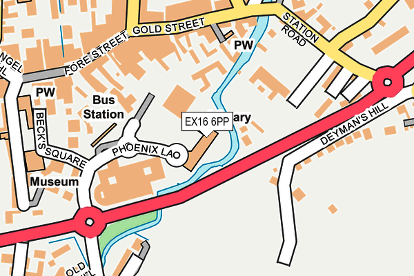 EX16 6PP map - OS OpenMap – Local (Ordnance Survey) EX16 6PP map - OS OpenMap – Local (Ordnance Survey)