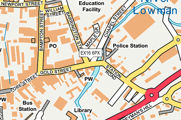 EX16 6PX map - OS OpenMap – Local (Ordnance Survey) EX16 6PX map - OS OpenMap – Local (Ordnance Survey)