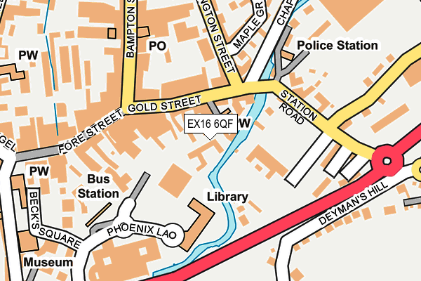 EX16 6QF map - OS OpenMap – Local (Ordnance Survey) EX16 6QF map - OS OpenMap – Local (Ordnance Survey)