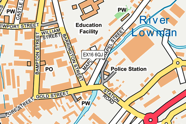 EX16 6QJ map - OS OpenMap – Local (Ordnance Survey) EX16 6QJ map - OS OpenMap – Local (Ordnance Survey)