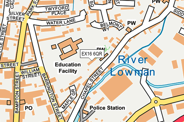 EX16 6QR map - OS OpenMap – Local (Ordnance Survey) EX16 6QR map - OS OpenMap – Local (Ordnance Survey)