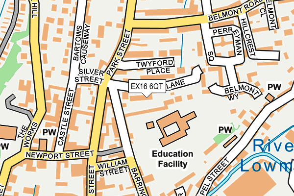 EX16 6QT map - OS OpenMap – Local (Ordnance Survey) EX16 6QT map - OS OpenMap – Local (Ordnance Survey)