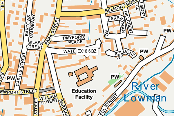 EX16 6QZ map - OS OpenMap – Local (Ordnance Survey) EX16 6QZ map - OS OpenMap – Local (Ordnance Survey)