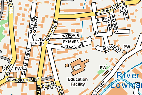 EX16 6RB map - OS OpenMap – Local (Ordnance Survey) EX16 6RB map - OS OpenMap – Local (Ordnance Survey)
