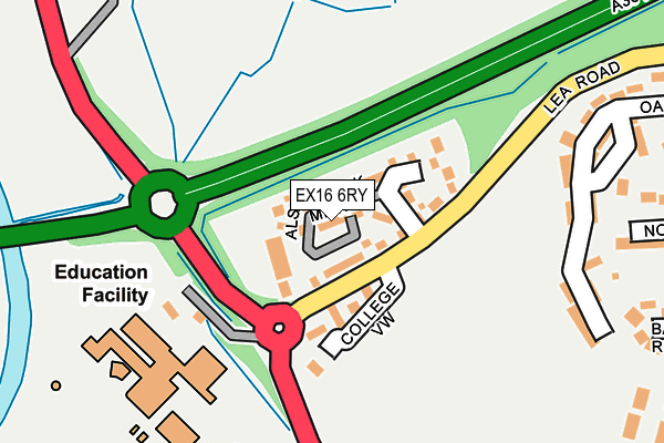 EX16 6RY map - OS OpenMap – Local (Ordnance Survey) EX16 6RY map - OS OpenMap – Local (Ordnance Survey)