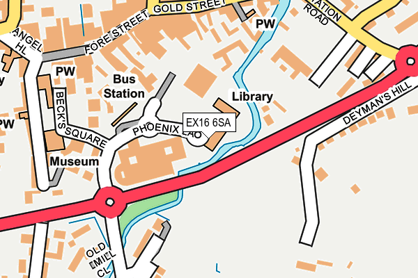 EX16 6SA map - OS OpenMap – Local (Ordnance Survey) EX16 6SA map - OS OpenMap – Local (Ordnance Survey)