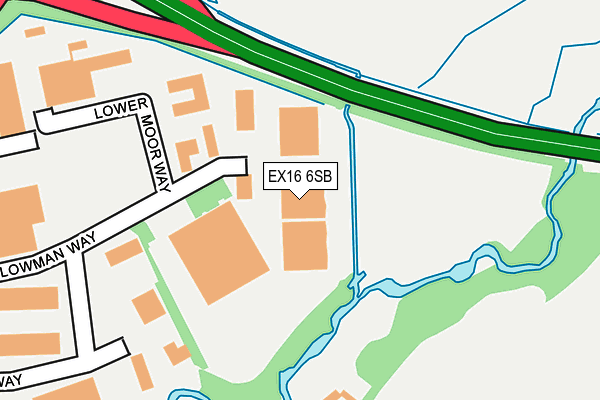 EX16 6SB map - OS OpenMap – Local (Ordnance Survey) EX16 6SB map - OS OpenMap – Local (Ordnance Survey)