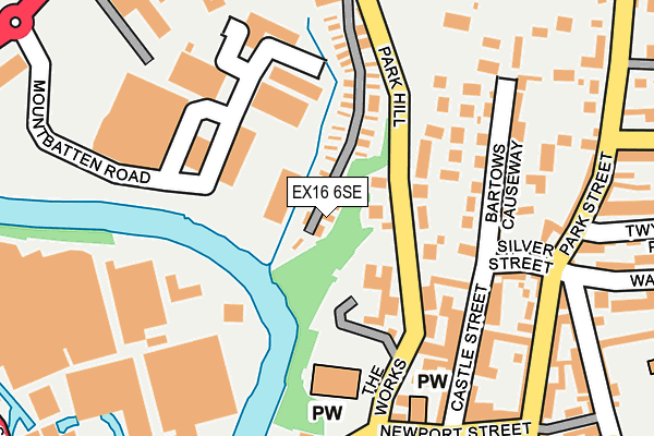EX16 6SE map - OS OpenMap – Local (Ordnance Survey) EX16 6SE map - OS OpenMap – Local (Ordnance Survey)