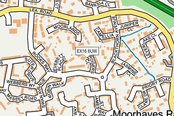 EX16 6UW map - OS OpenMap – Local (Ordnance Survey)