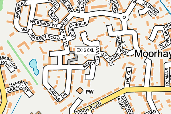 EX16 6XL map - OS OpenMap – Local (Ordnance Survey) EX16 6XL map - OS OpenMap – Local (Ordnance Survey)